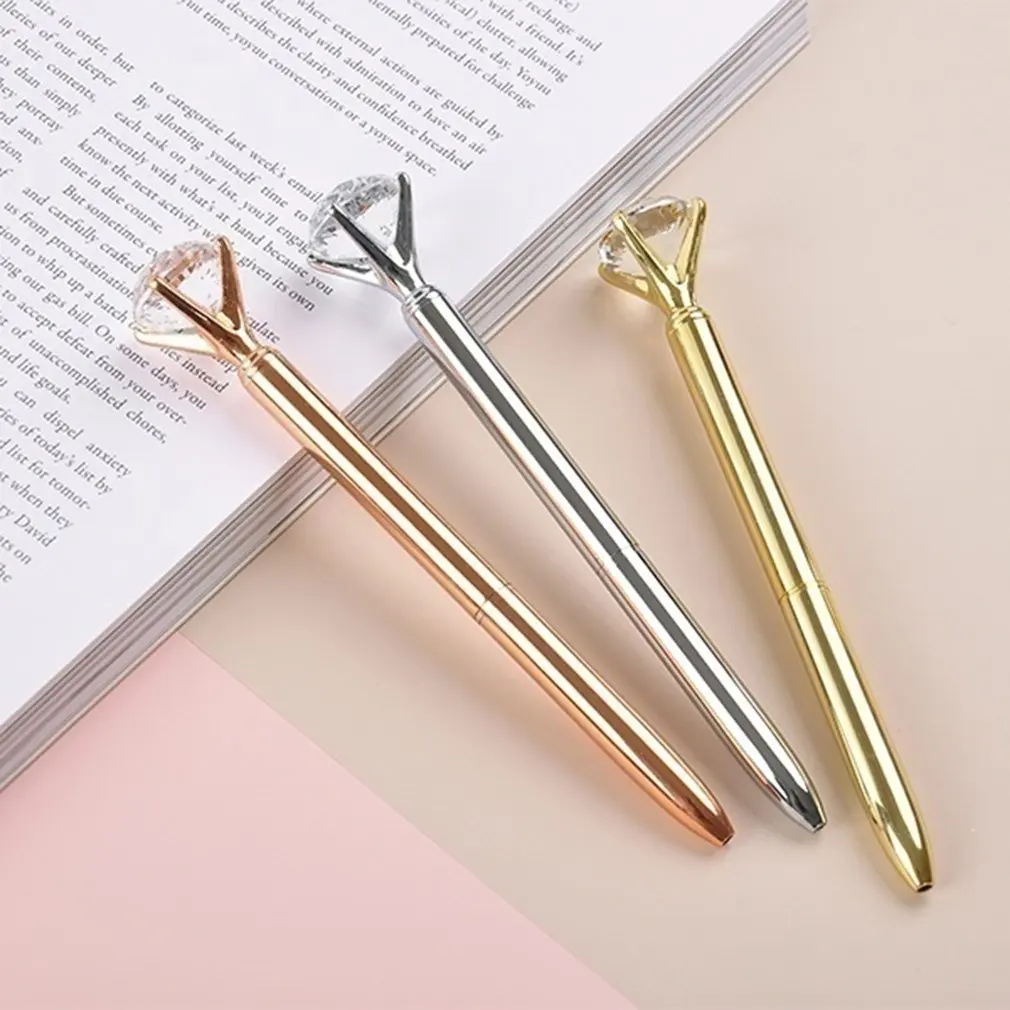 

Luxury Portable Big Crystal Pen Diamond Ballpoint Pens Stationery Ballpen Home Office School Supplies Drop Shipping Wholesale