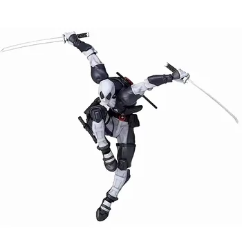 

16cm Black And White Deadpool Action Figures Movable Joints Marvel Series 001ex Deadpool Anime Models Colectible Figure