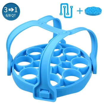 

Pressure Cooker Sling Silicone Pot Accessories for Pot 6/ 8Qt, 3 In 1 Design Removable Sling, Egg Rack, Roasting Rack