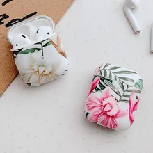 Мраморный цветочный чехол для Airpods 1 2 Bluetooth наушники чехол для зарядки защитные чехлы аксессуары для кожи для Apple Air Pods чехол для на аирподс 2 1