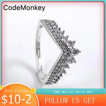 

CODEDOG Hot 100% 925 Sterling Silver New Zircon V-shaped Ring CZ Zircon Ring Female Jewelry 2019 Dropshipping CMR023