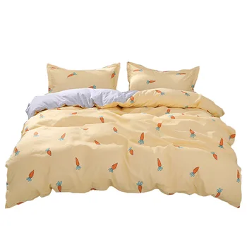

Carrot Printing Bedding Set 3/4pcs Bed Linens Home Textile Duvet Cover Set Classic Bedclothes Modern Sheet Pillowcase King