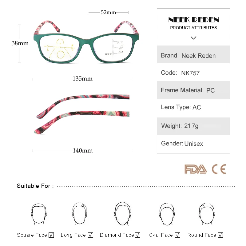 Анти синие прогрессивные многофокальные очки для чтения для мужчин Высокое качество дальнозоркости пресбиопии женщин очки для зрения диоптрий