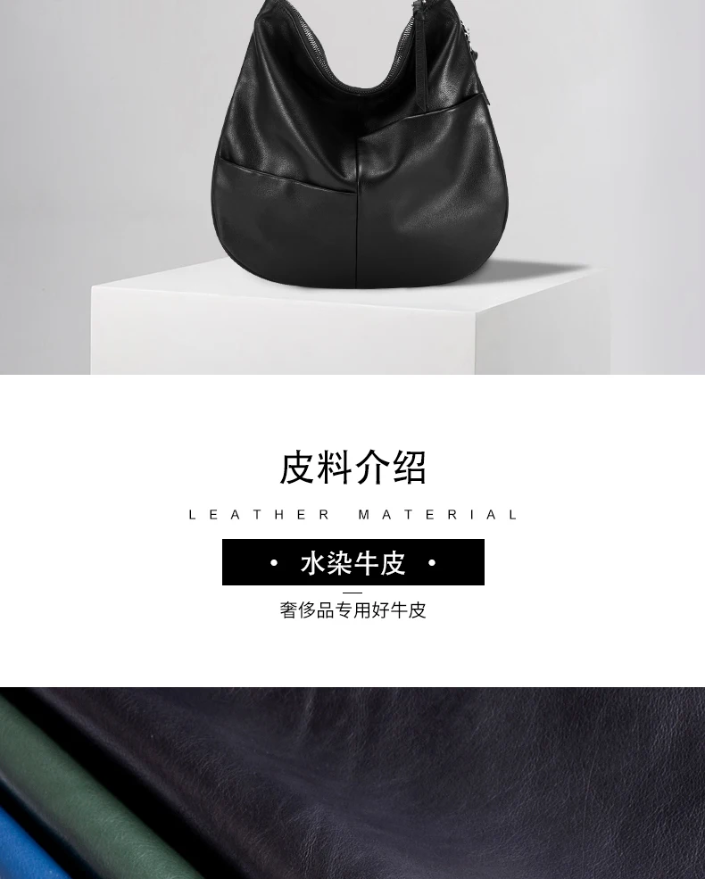 GIONAR натуральная ручная работа мягкая кожаная сумка Хобо для женщин роскошный первый слой коровья кожа сумки дизайнерские большой черный носок сумка