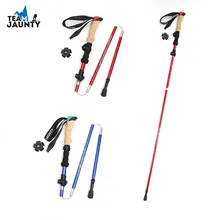 Telescopic Trekking Poles Anti Shock Hiking Stick Walking Cane Walking Sticks Folding Ultra Light Outdoor With EVA Rod Grips Ski