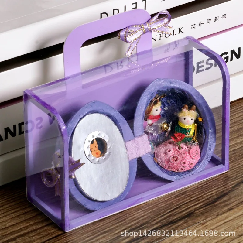 purple Умный дом DIY Дом Мини Мир семян творческий ручной сборки мини-модель девушки подарок на день рождения - Цвет: purple