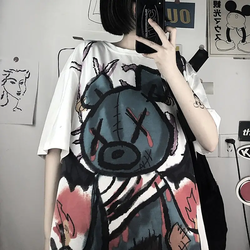 new casual letter print oversized t shirt women tops short sleeve green vogue summer T-Shirt female harajuku loose eee shirt