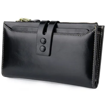 

The new wallet ladies first layer cowhide oil wax leather wallet mobile phone bag purses wallet women