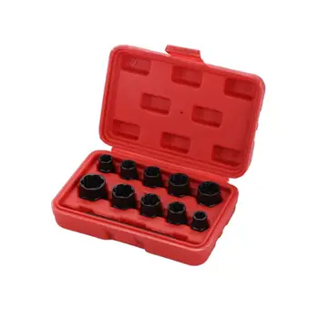 

11pcs Nut Removers Set Locking Wheel Bolt Extractor 9-19mm Socket Stud Remover 57BB