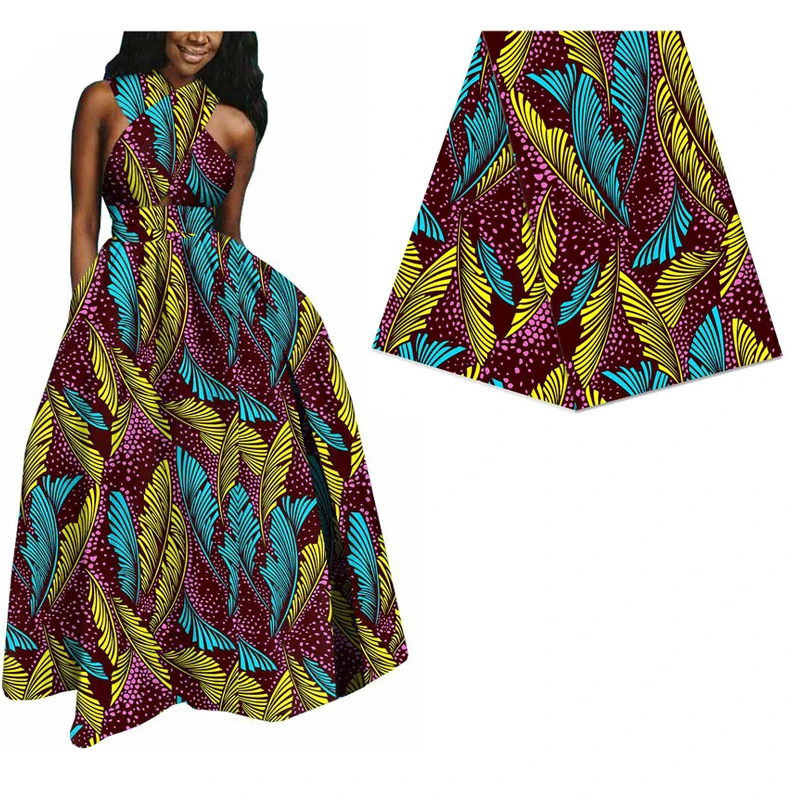 6 ярдов африканская перьевая набивная настоящая восковая ткань для вечерние платья дизайн Анкара голландская настоящая восковая ткань 547