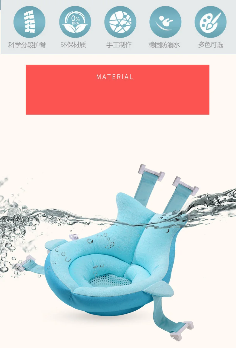 Мультфильм Draagbare Baby Douche Bad Pad Противоскользящий плохой коврик Pasgeboren Veiligheid Bad Ondersteuning Kussen Opvouwbaar мягкий Kussen