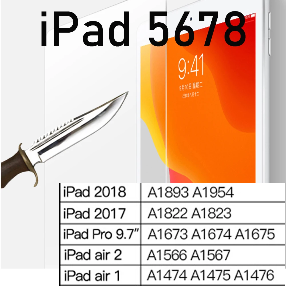 IPD 5678 9.7 1PC Защитная пленка для экрана из закаленного стекла Защитная пленка для Ipad 2, 3, 4 air pro 9,7 10,2 10,5 Мини 7,9 ''Защитная пленка для Apple Ipad - Цвет: IPD 5678 9.7 1PC