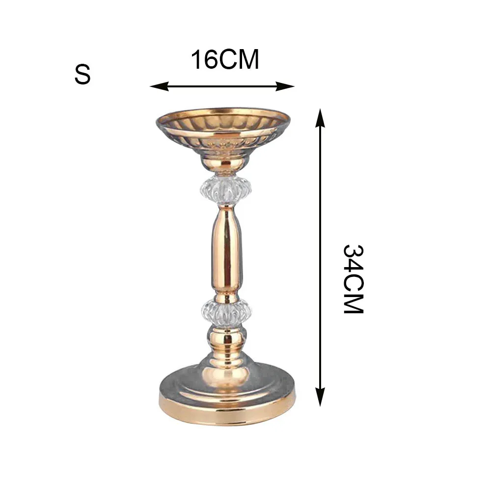 СВАДЕБНЫЕ КАНДЕЛЯБРЫ центр настольные подсвечники вечерние украшения железные, с кристаллами свеча ручной работы Фонари Золотая свеча Держатели - Цвет: S