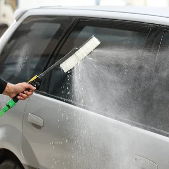 

1pcs black Car Wash Brush Auto Exterior Retractable Long Handle Water Flow Switch Foam Bottle Car Cleaning Brush