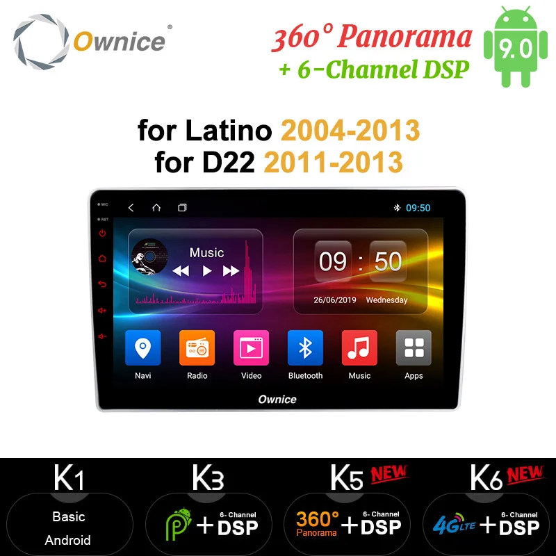 Ownice Android 10 автомобильный GPS-Плеер DVD Радио Navi Vedio 4G LTE SPDIF DSP 360 панорама для Nissan hisno 2004