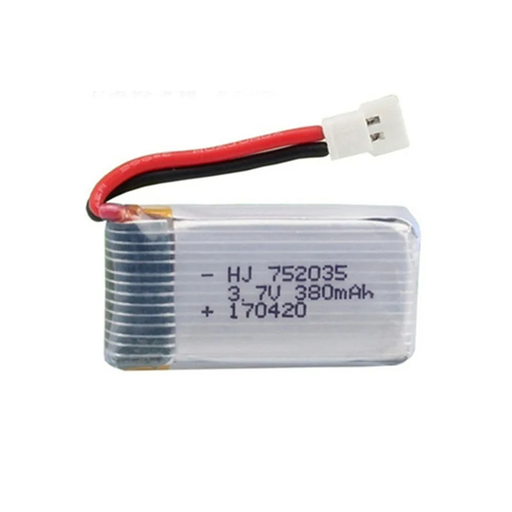 Литий полимерный аккумулятор 3 7 в 380 мАч 25C для Hubsan X4 H107 H107L H107D JD385 JD388 запасные