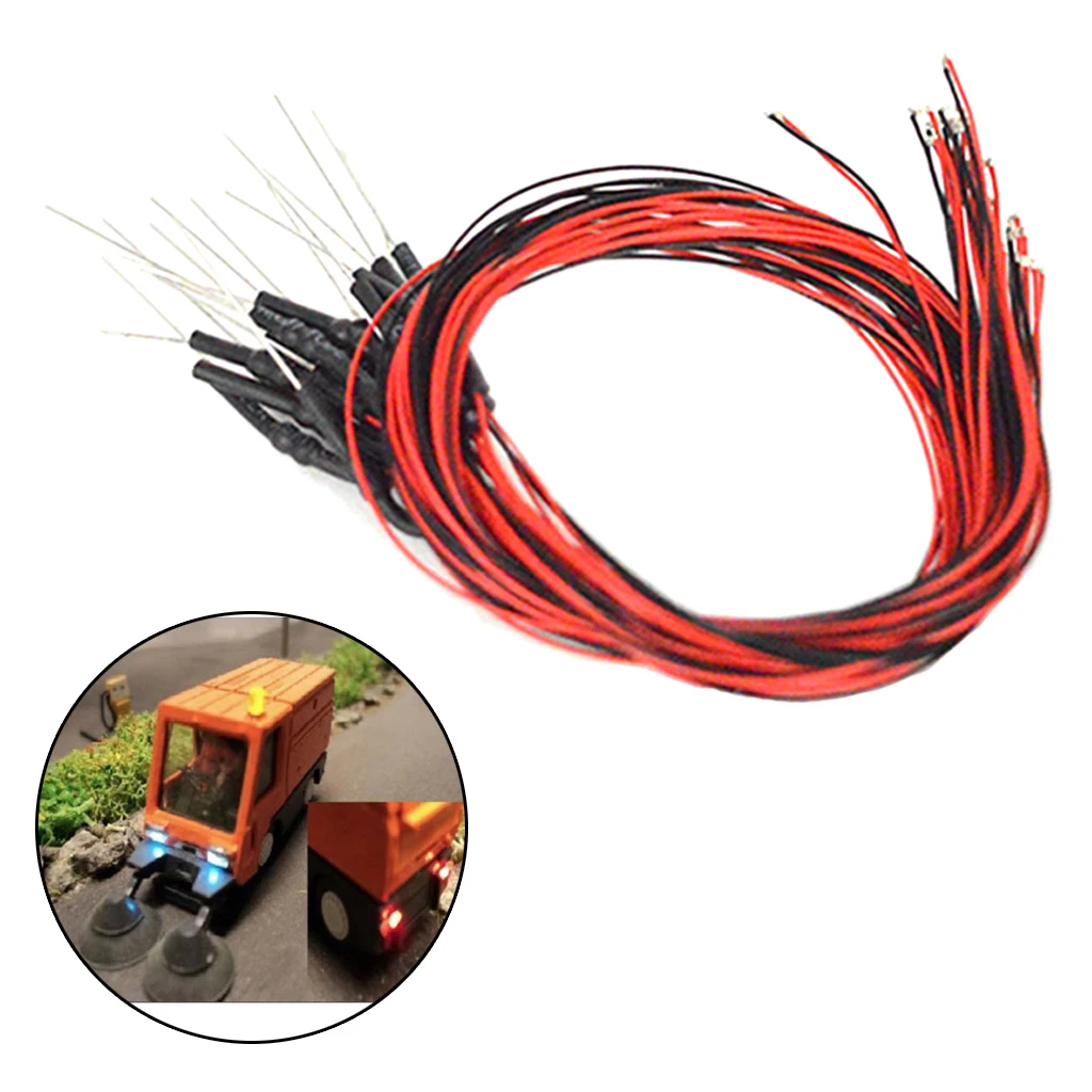 20x 30cm 0402 SMD Led Lamp Wire Models 12V for Street Landscape Layout Accs build an engine kit Model Building Toys