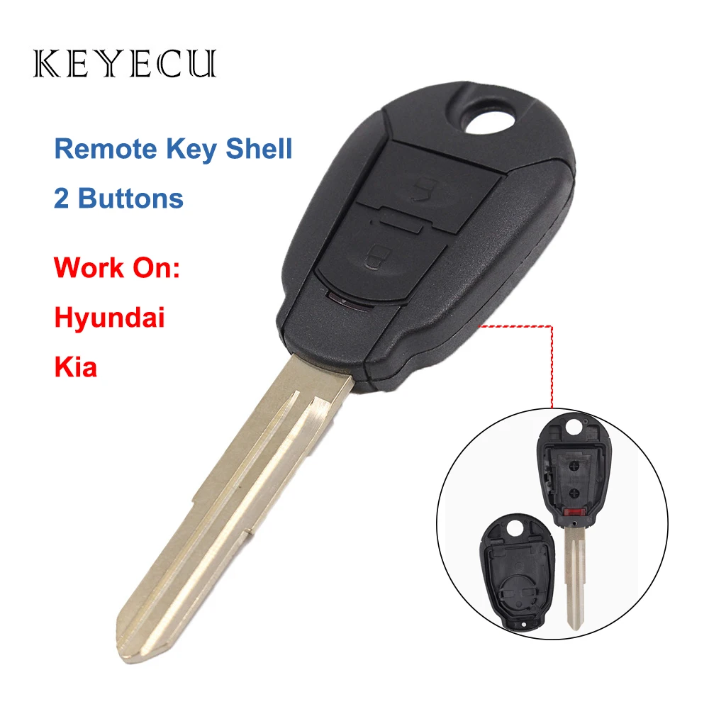 Запасной корпус дистанционного ключа Keyecu чехол с 2 кнопками для Hyundai Kia лезвие без