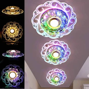 

3W/5W 85-265V Modern LED Crystal Ceiling Light Circular Mini Ceiling Lamp Rotunda Light For Living Room Aisle Corridor Kitchen