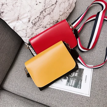 

Women Bag 2020 New Korean Color Band PU Single Shoulder Small Packet Candy Color Oblique Slant Phone Bag
