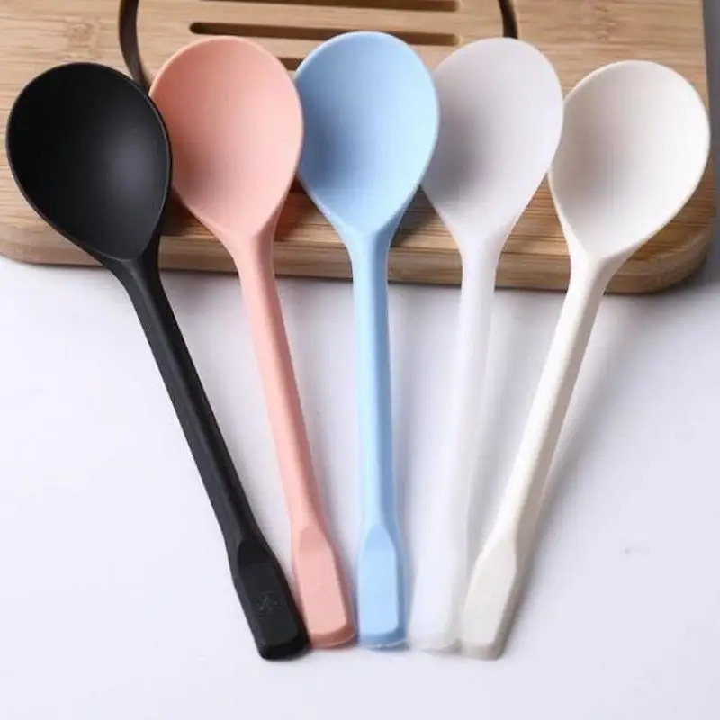 

100pc Individually Packaged Big Head Spoon Disposable Plastic Big Spoon Round Mouth Spoon Smiley Face Spoon Dessert Spoon