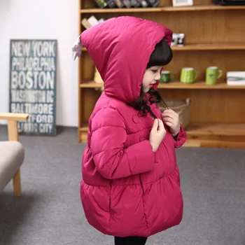 

2020 girls winter Korean mid-length cotton padded coat baby padded jacket for children