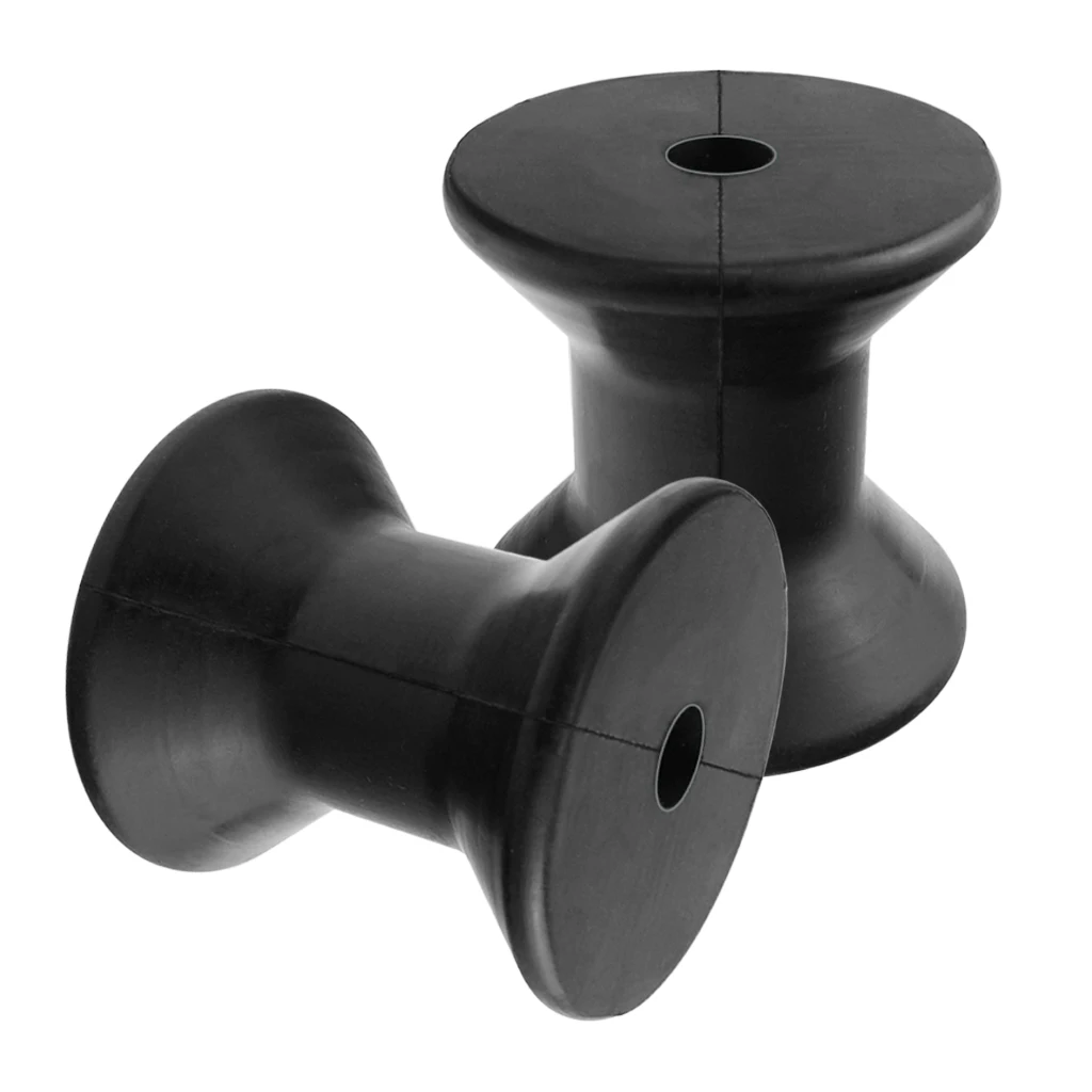 2x Boat Trailer Rubber Keel Roller, Black, 3 inch, Sailboat Yacht Accessory