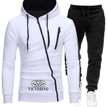 

Zippper sportswear tracksuit sets men thick fleece thermal underwear Hoodie + Pants Malechandal sports suit 2020 new brand