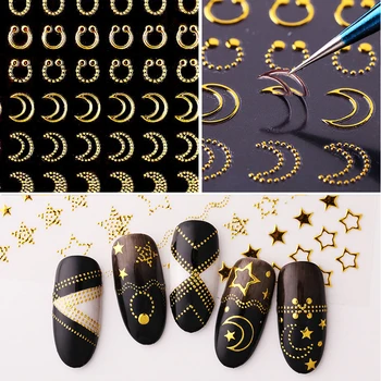 

1 Sheet 3D Nail Sticker Stamping Series Star Cycle Serpentine Transfer Beautiful Decals Decoration Adhesive Nail Art Sticker