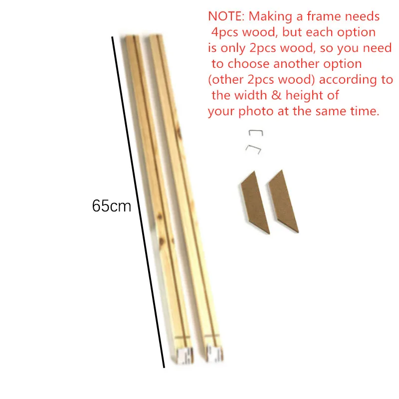 2pcs wood 65cm A610 Домашние фоторамки настенная фоторамка деревянный Плакат рамка DIY деревянная Картина на холсте рамка для живописи маслом стены искусства кадра фото фоторамка - Цвет: 2pcs wood 65cm A610
