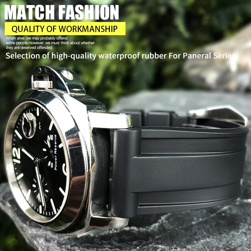 

High Quality Rubber Silicone 22mm 24mm Watch Band Fit for Panerai SUBMERSIBLE Colorful Waterproof Sport Camo Strap Free Tools