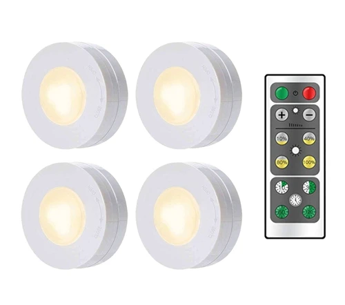 Светодиодный шкаф лампа для шкафа RC ночные светильники на батарейках самоклеющийся сенсорный датчик под шкафом свет для спальни, прихожей освещение - Цвет: 1remote 4lamps