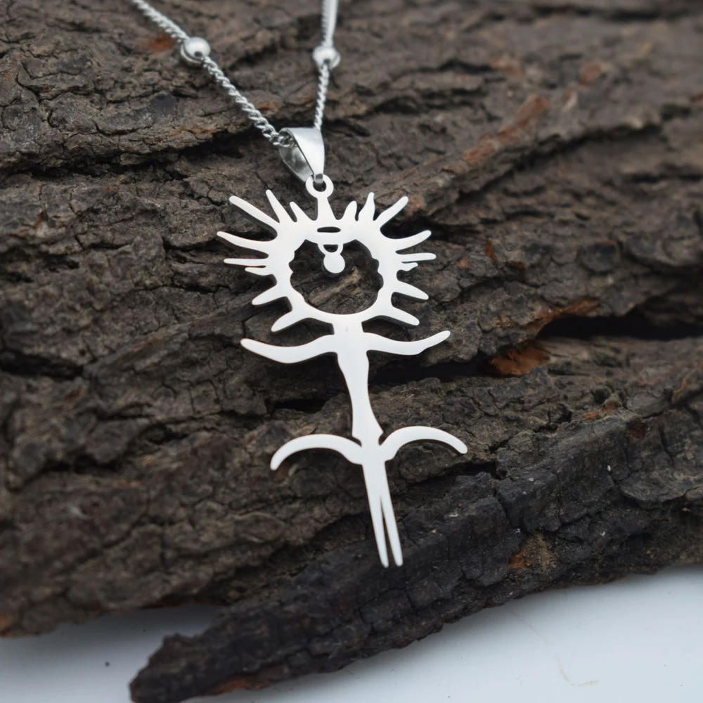 Fashion Ghostemane Stainless Steel Charm Necklaces for Women Silver Color Chain Necklaces Jewelry colgantes mujer N4413S03 50cm JZ BK