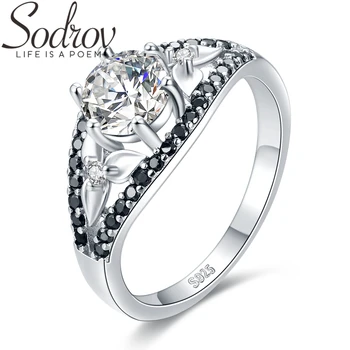 

SODROV 925 Sterling Silver Jewelry Classic Wedding Rings for Women Female Bijoux Finger Ring Silver 925 Jewelry G082