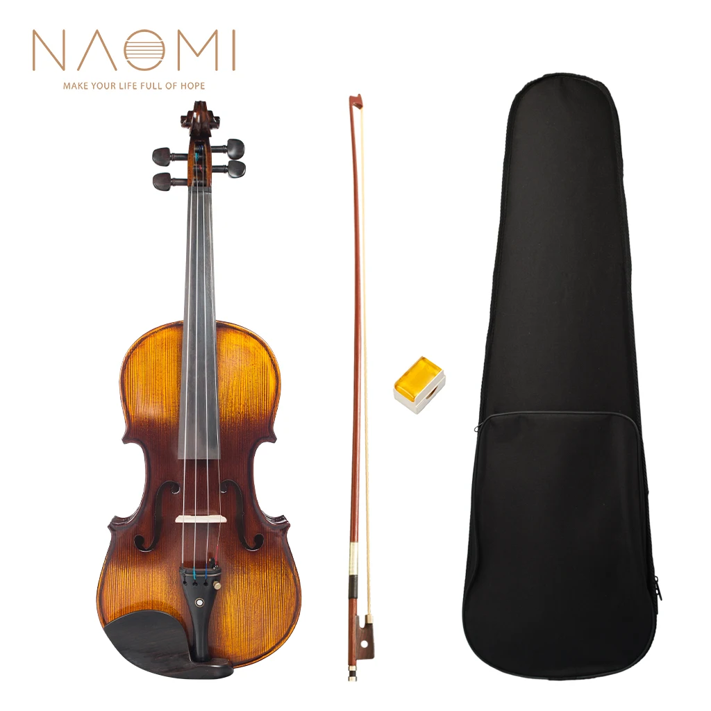 

NEW 4/4 Full Size Violin Acoustic Violin W/Case+Bow+Rosin Set For Biginner Violin Learner Brown Color Violin/Fiddle