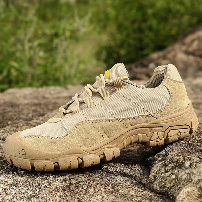 Уличная Мужская походная обувь; дышащие тактические армейские ботинки; спортивная обувь для пустыни; нескользящая прогулочная обувь; походная обувь - Цвет: Khaki