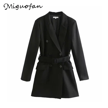 

Miguofan winter jacket women office ladies black blazer suit veste femme manteau basic coat dress cape vestidos ukraine 2020