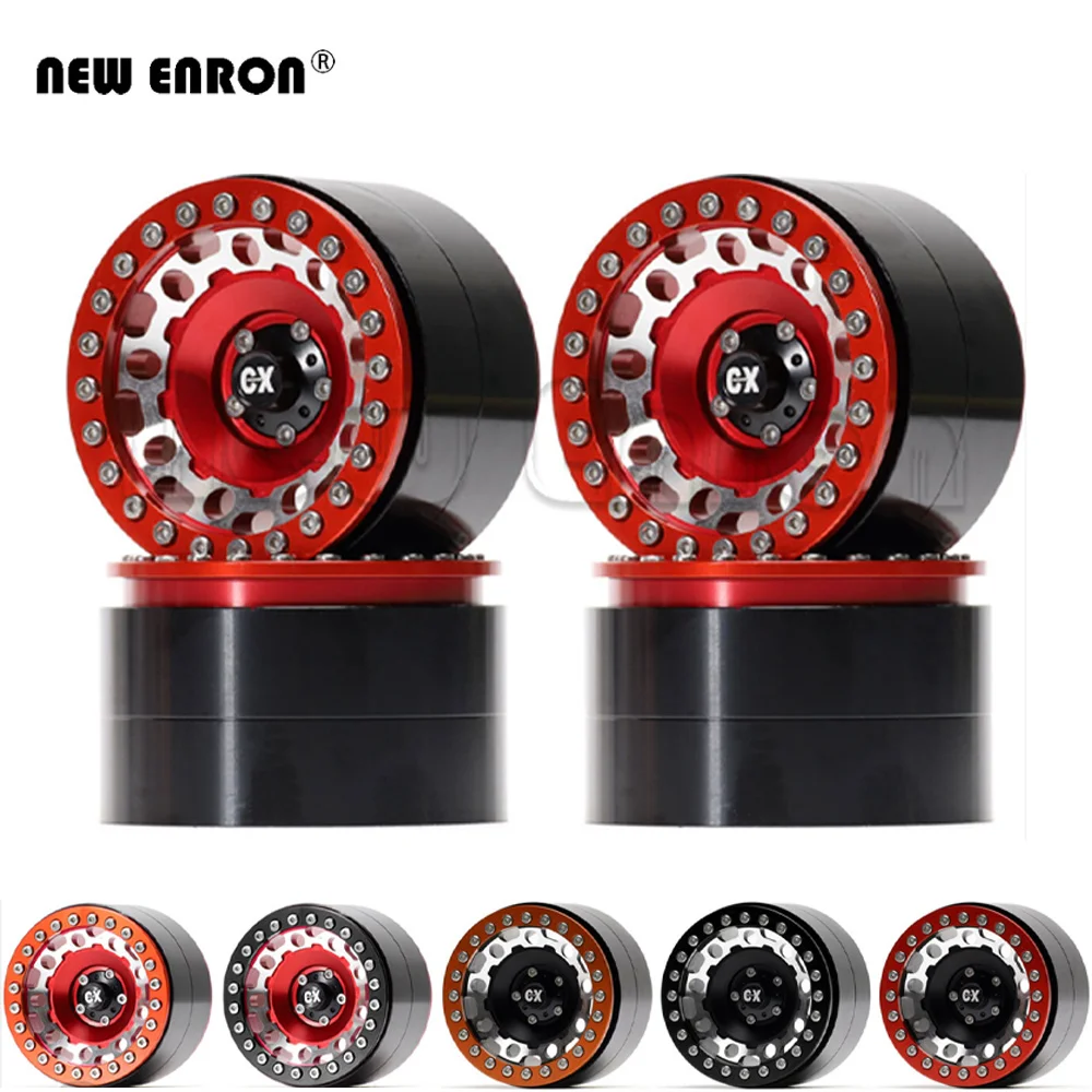 thumbnail image 2 of MOHERO 2.2 Inch Beadlock Wheels - 4 Pack Aluminum Rims For 1/10 Scale RC Crawler Cars Silver & Black 2 of 11