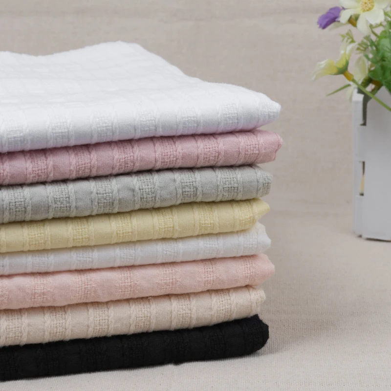 

50x145cm Thin Summer Material High Quality Pure Cotton Stripe Jacquard Fabric DIY Sewing Woman Shirt Dress For Home Textile