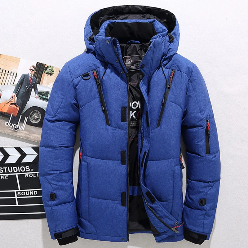 Winter Parka Men S White Duck Down Jacket For Man Warm Hooded Thick Puffer Jacket Coat Male