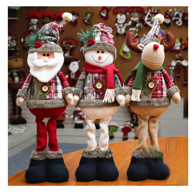 

2020 Christmas Decorations Christmas Dolls Snowman Santa Claus Standing Doll For Home Desk Window Xmas Festival Decoration