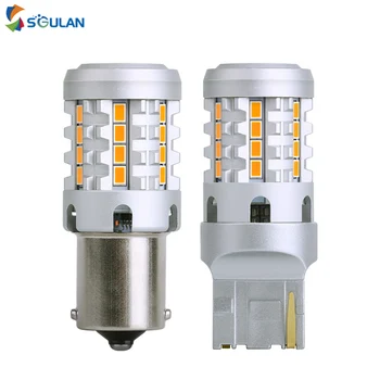

2X Canbus Error Free Super Bright 1156 Car Led Light High Power 3020 Orrange Lamp For Car Ba15s P21W 7440 T20 W21W LED 12V Amber