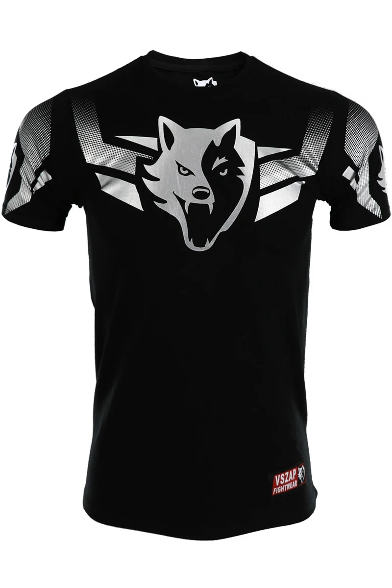 Мужская футболка с коротким рукавом VSZAP HERO Silver Wolf mma Muay Thai хлопковая эластичная
