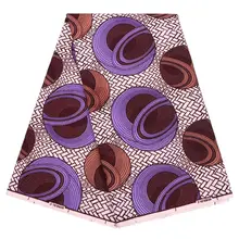 Последние поступления мода комплект из обуви в африканском стиле настоящий надежный нидерландский воск настоящий фиолетовый и коричневый набивные ткани 6Yards \ Лот