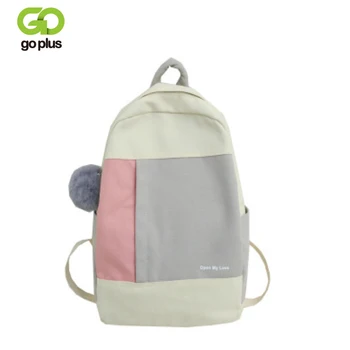 

GOPLUS Schoolbag Women's Fashion Korean Style Student Backpack Artistic Leisure Mix Colours Girl's Schoolbag Canvas Backpack