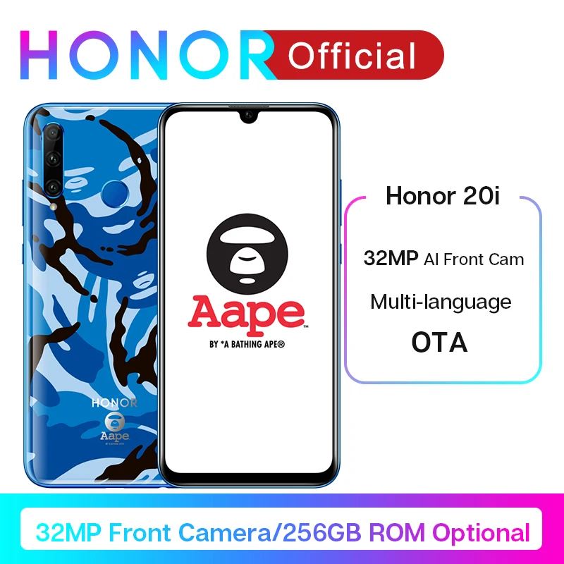 Honor 20i honor 20 lite смартфон 6 21 'ཛྷMP AI фронтальная камера отпечаток лица