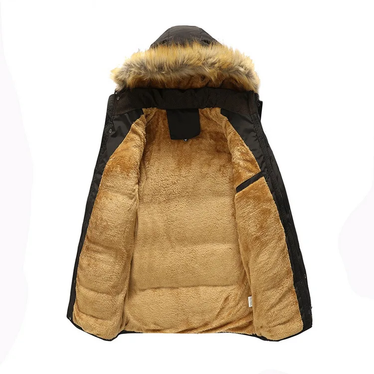 Mesn Parka Толстая зимняя куртка мужская теплая Модная флисовая куртка пальто с меховым воротником мужские парки с капюшоном верхняя одежда, GA491