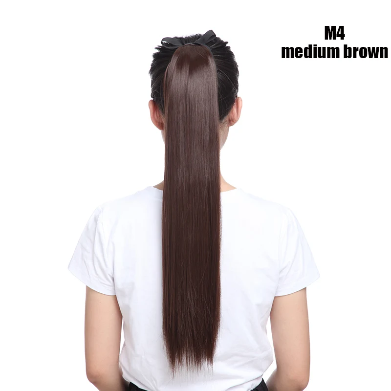 S-noilite, накладные волосы на заколках «конский хвост», прямые синтетические волосы на завязках, накладные волосы «конский хвост» для женщин - Цвет: M4