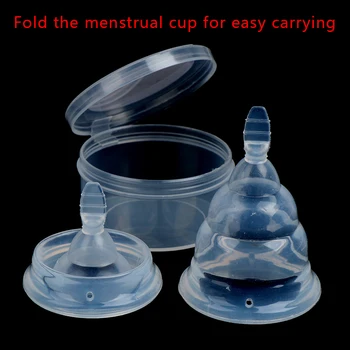 

2pcs/set Medical Grade Silicone Menstrual Cup Set Transparent Feminine Hygiene Cup Coupe menstrual de silicona medica coppetta