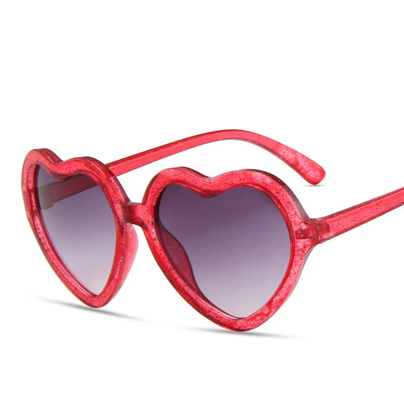 2021 Heart-shaped Children's Sunglasses Round Glitter Cartoon Love Baby Sunglasses Sunshade Glasses Sunglasses Trend purple sunglasses Sunglasses